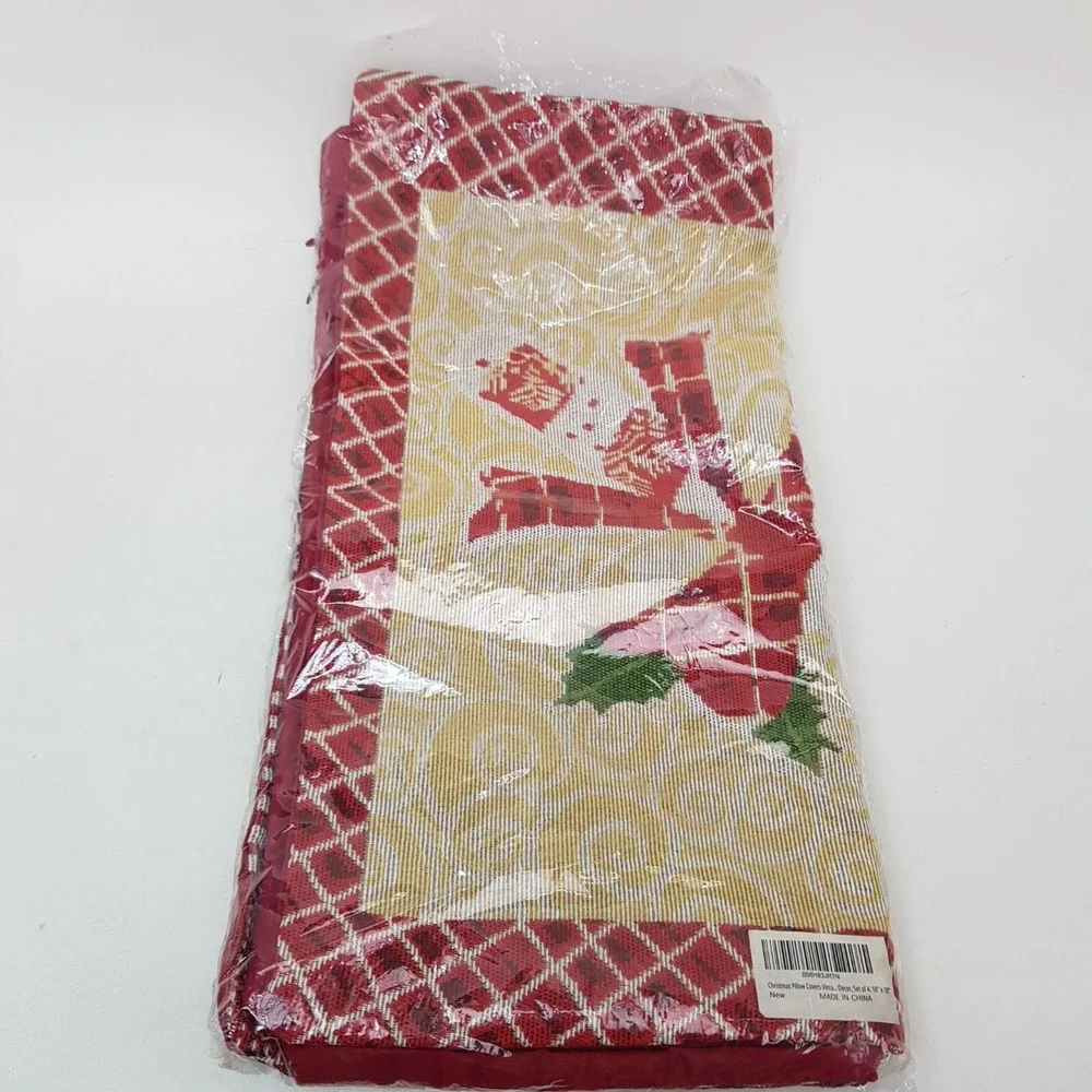Christmas Pillow Covers Square 18''x18'' Cushion Elements Candy‎ Cane